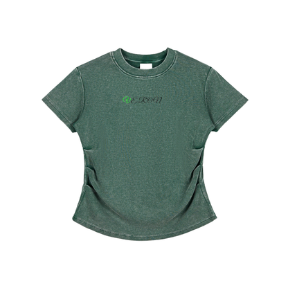 VÉRON Women's tee folded showcasing heavyweight premium fabric. 

