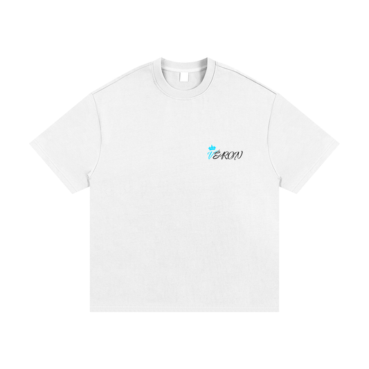 VÉRON Berkeley Ultra Premium Unisex T-Shirt front view in white heavyweight cotton.