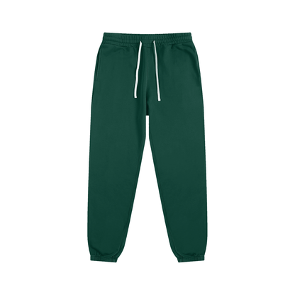 VERON Green sweatpants with a white drawstring on a white background