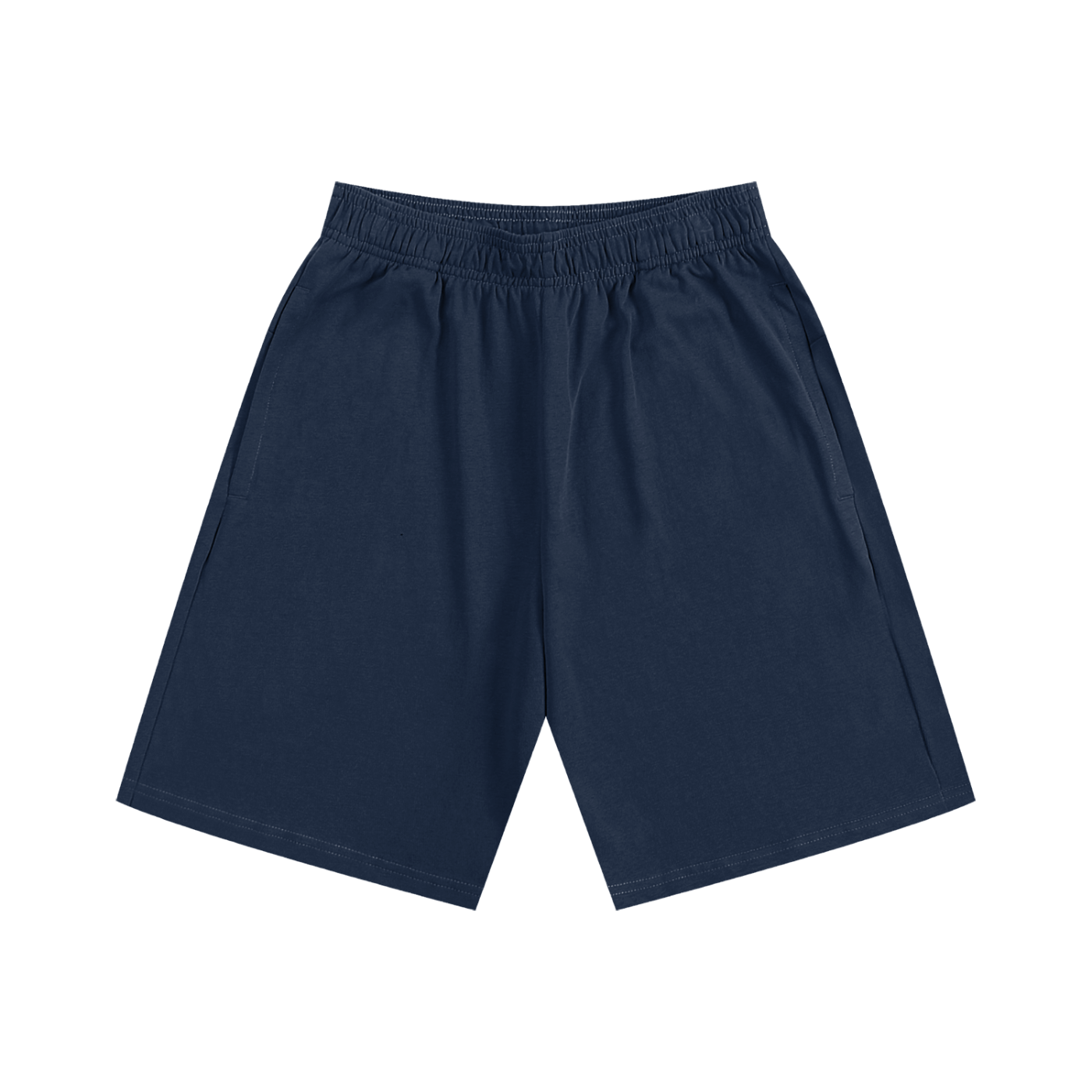 Navy blue shorts on a white background