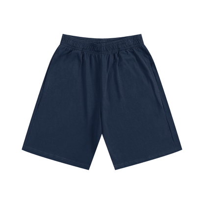 Navy blue shorts on a white background