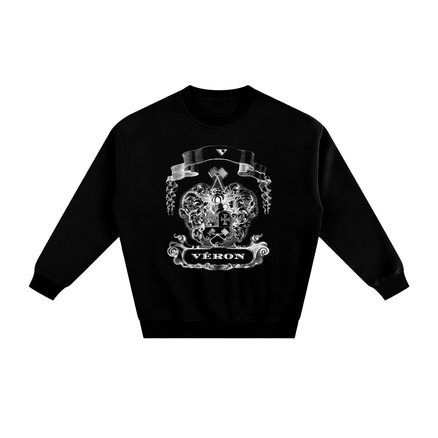 Premium heavyweight cotton sweater VÉRON Le PADRE in black