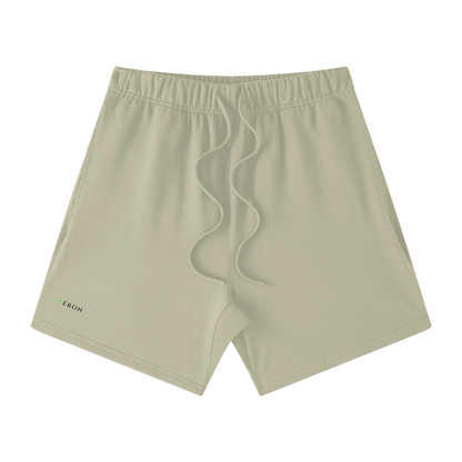 VERON Beige shorts with a brand logo on a white background