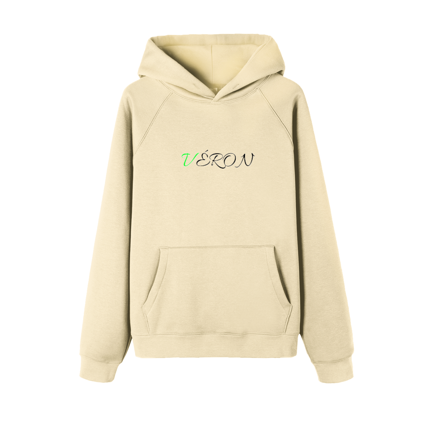Close-up of soft heavyweight fabric on VÉRON D’Orsay hoodie. 

