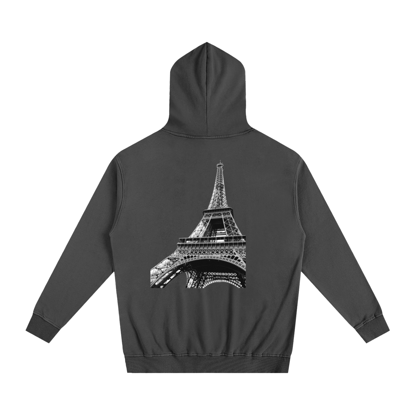 Model wearing VÉRON oversized Paris hoodie in streetwear style 4