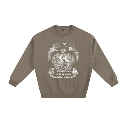 Premium heavyweight cotton sweater VÉRON Le PADRE in dark beige 