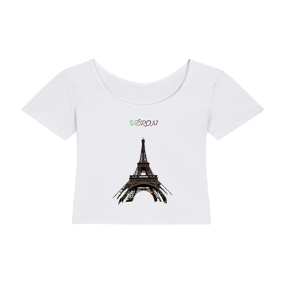 VÉRON Paris streetwear-inspired Eiffel Tower women’s shirt.