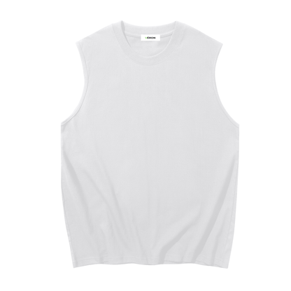 White sleeveless top on a white background