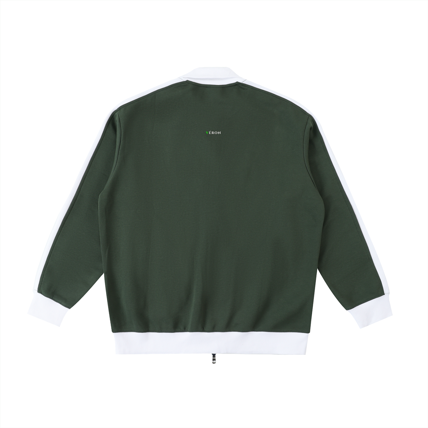 VERON Green Jacket with white trim on a white background