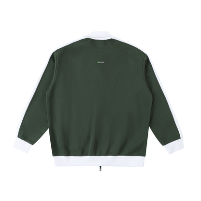 VERON Green Jacket with white trim on a white background