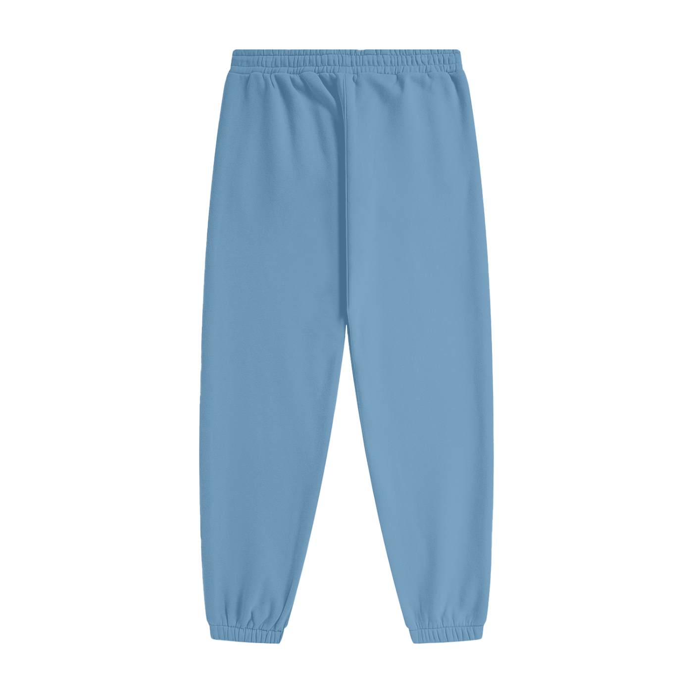 Light blue sweatpants on a white background