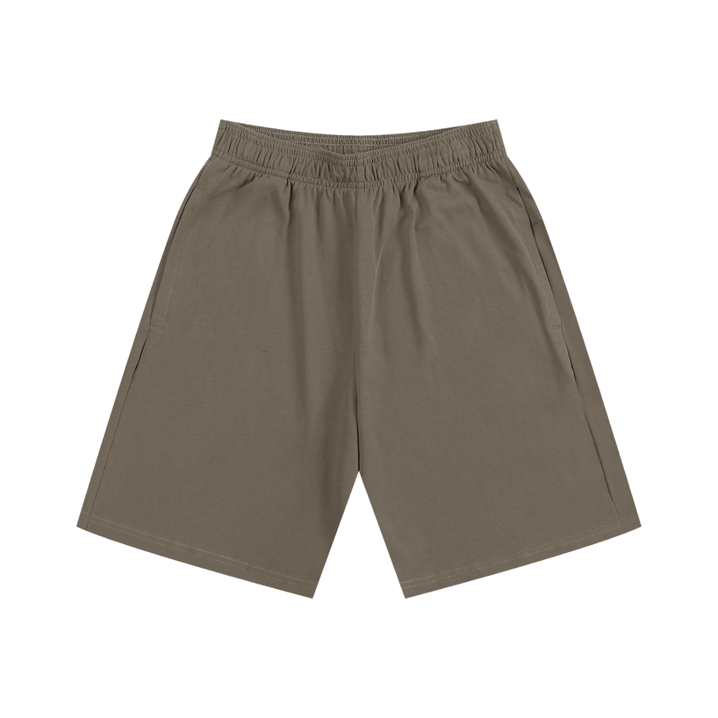 Khaki shorts on a white background