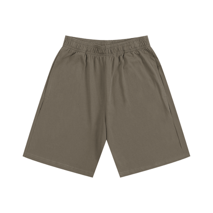 Khaki shorts on a white background