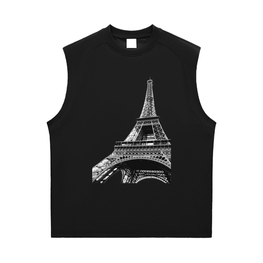 Paris-inspired Eiffel Tower design on VÉRON tank top