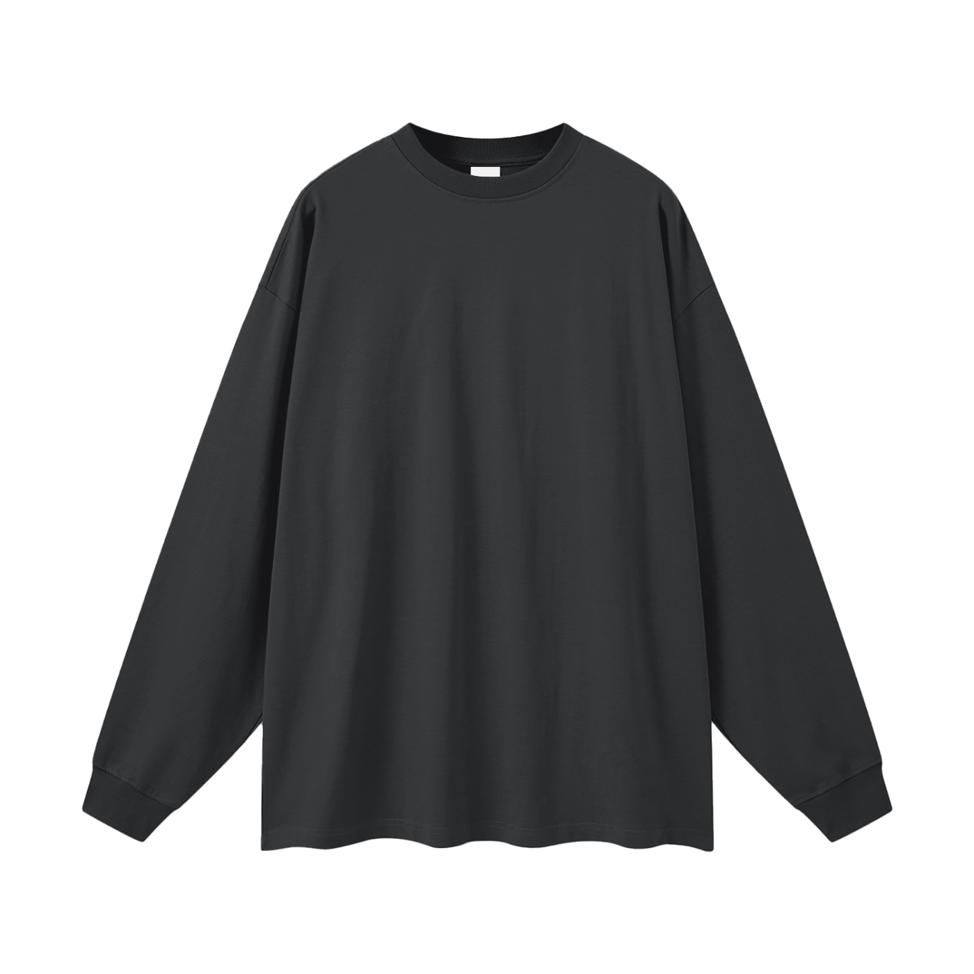 Black long-sleeve shirt on a white background