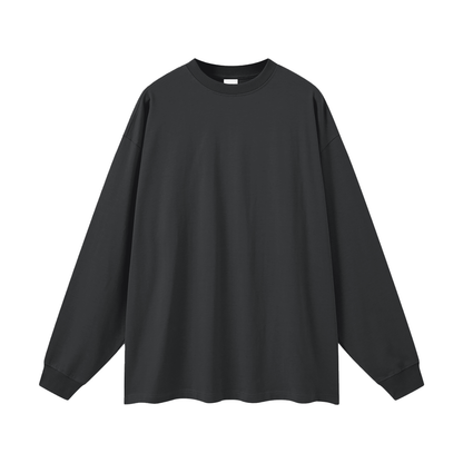 Black long-sleeve shirt on a white background