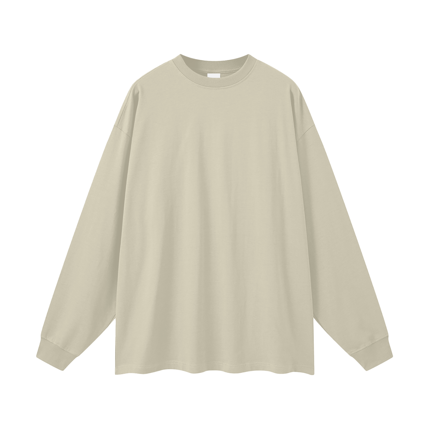 Beige long-sleeve shirt on a white background