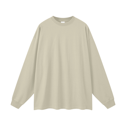 Beige long-sleeve shirt on a white background