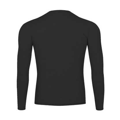 Black long-sleeve shirt on a white background