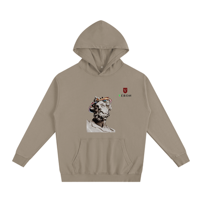 VÉRON premium hoodie displayed flat to show thick fabric texture 1.

