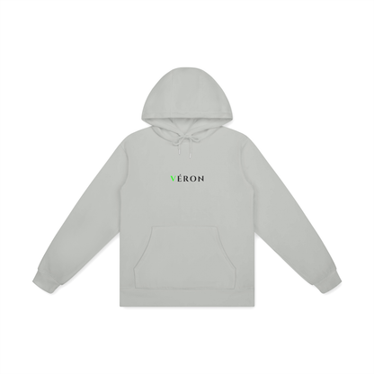 Light gray hoodie with 'VERON' logo on a white background