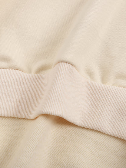 Close-up of a beige fabric with a ribbed texture