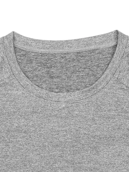 VERON Close-up of a gray t-shirt collar on a white background