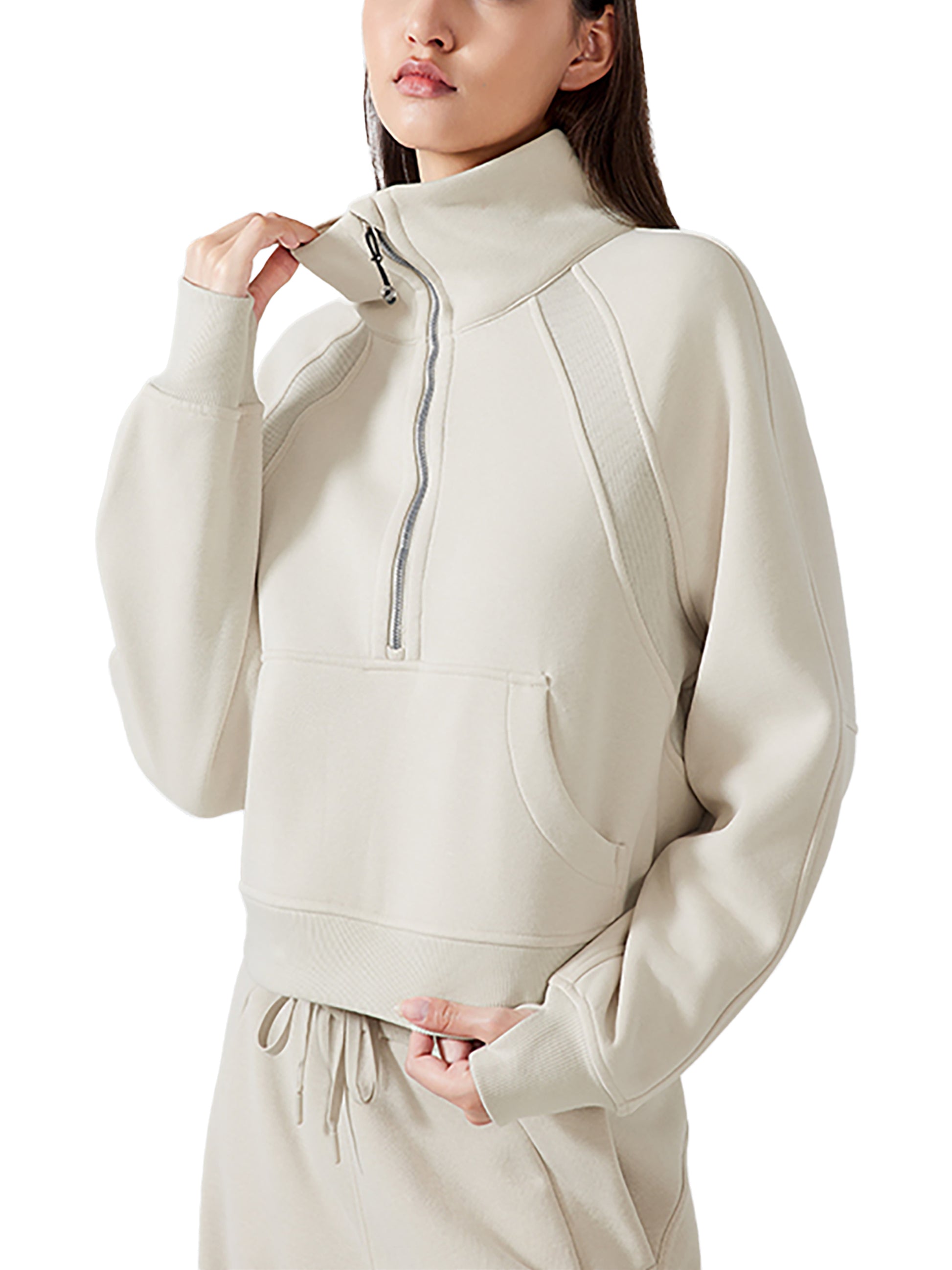 Model wearing VÉRON women’s luxury streetwear sweatshirt 2