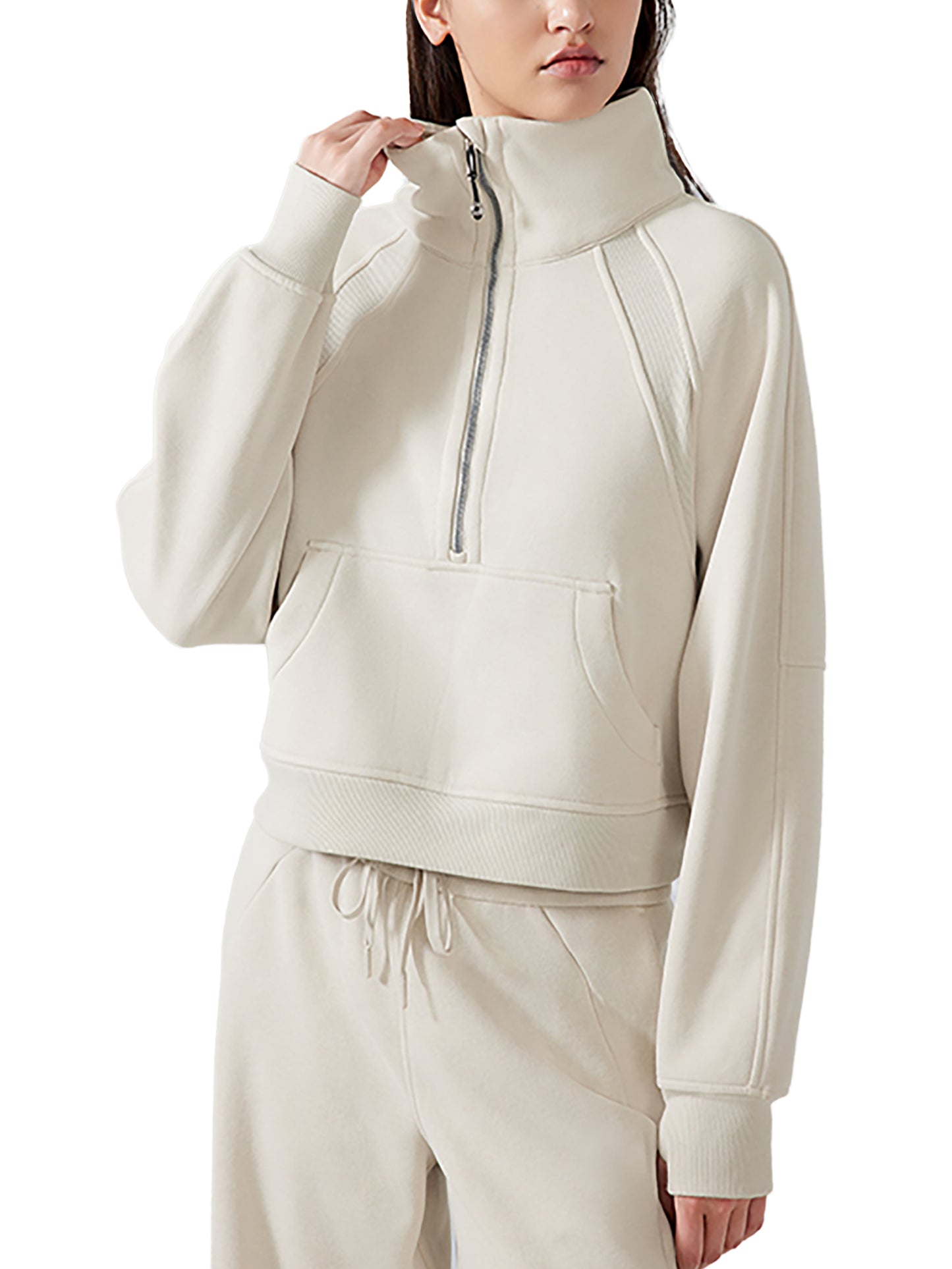 Model wearing VÉRON women’s luxury streetwear sweatshirt 3