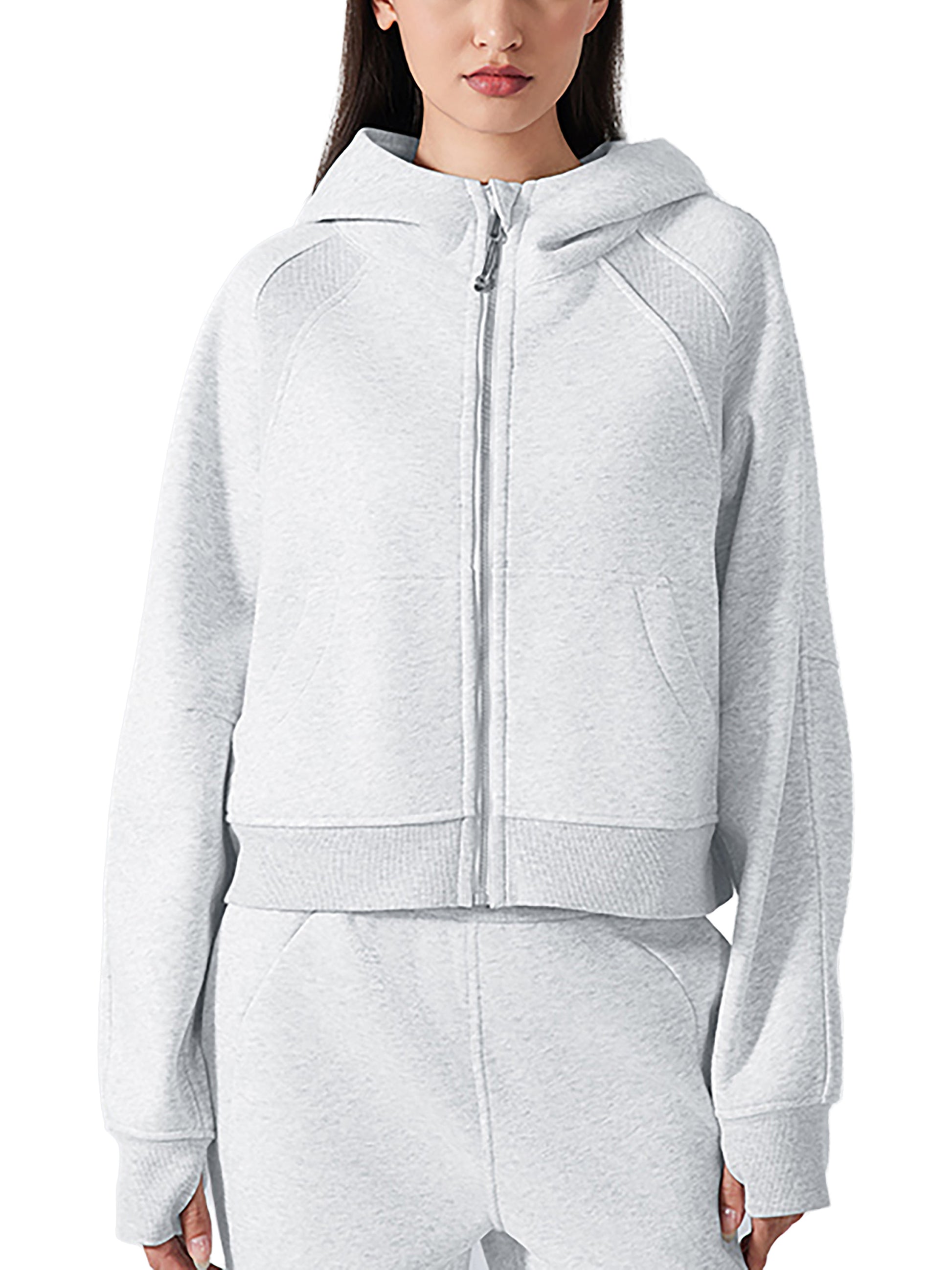 Model wearing VÉRON Noémie luxury women’s streetwear hoodie 2