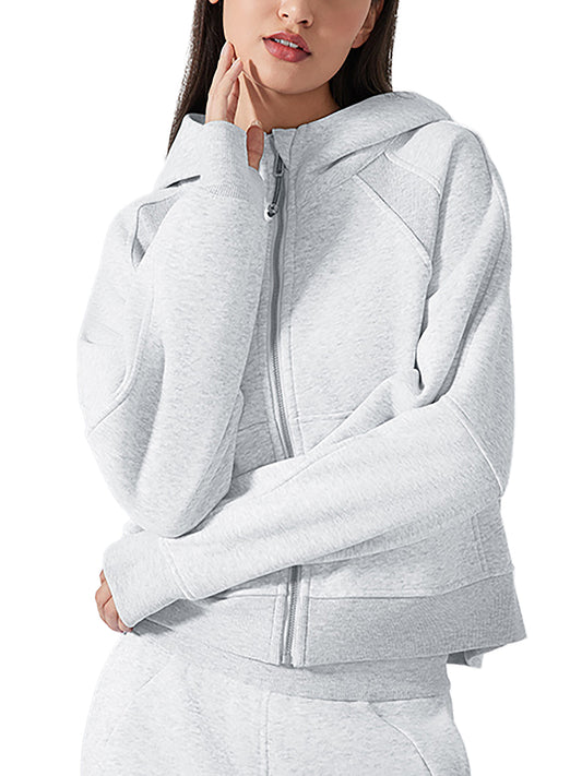 Model wearing VÉRON Noémie luxury women’s streetwear hoodie1