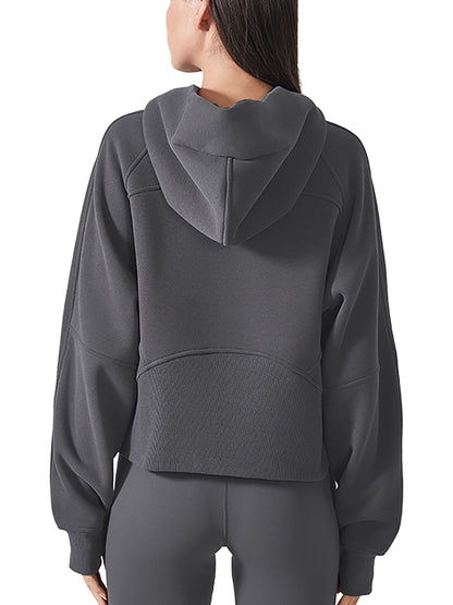 Model wearing VÉRON Noémie luxury women’s streetwear hoodie 4