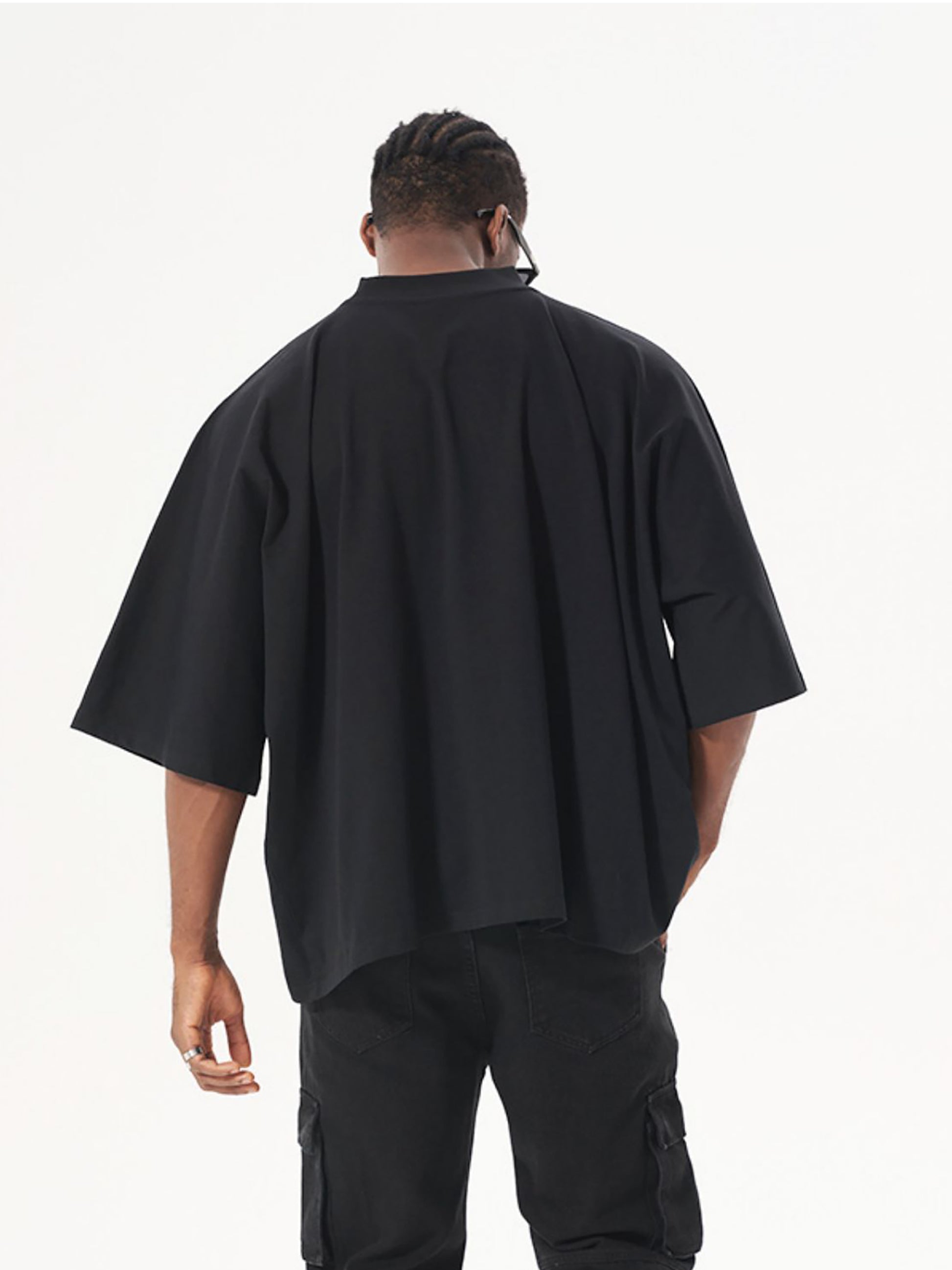 Oversized fit VÉRON Zircone designer T-shirt on male model 3