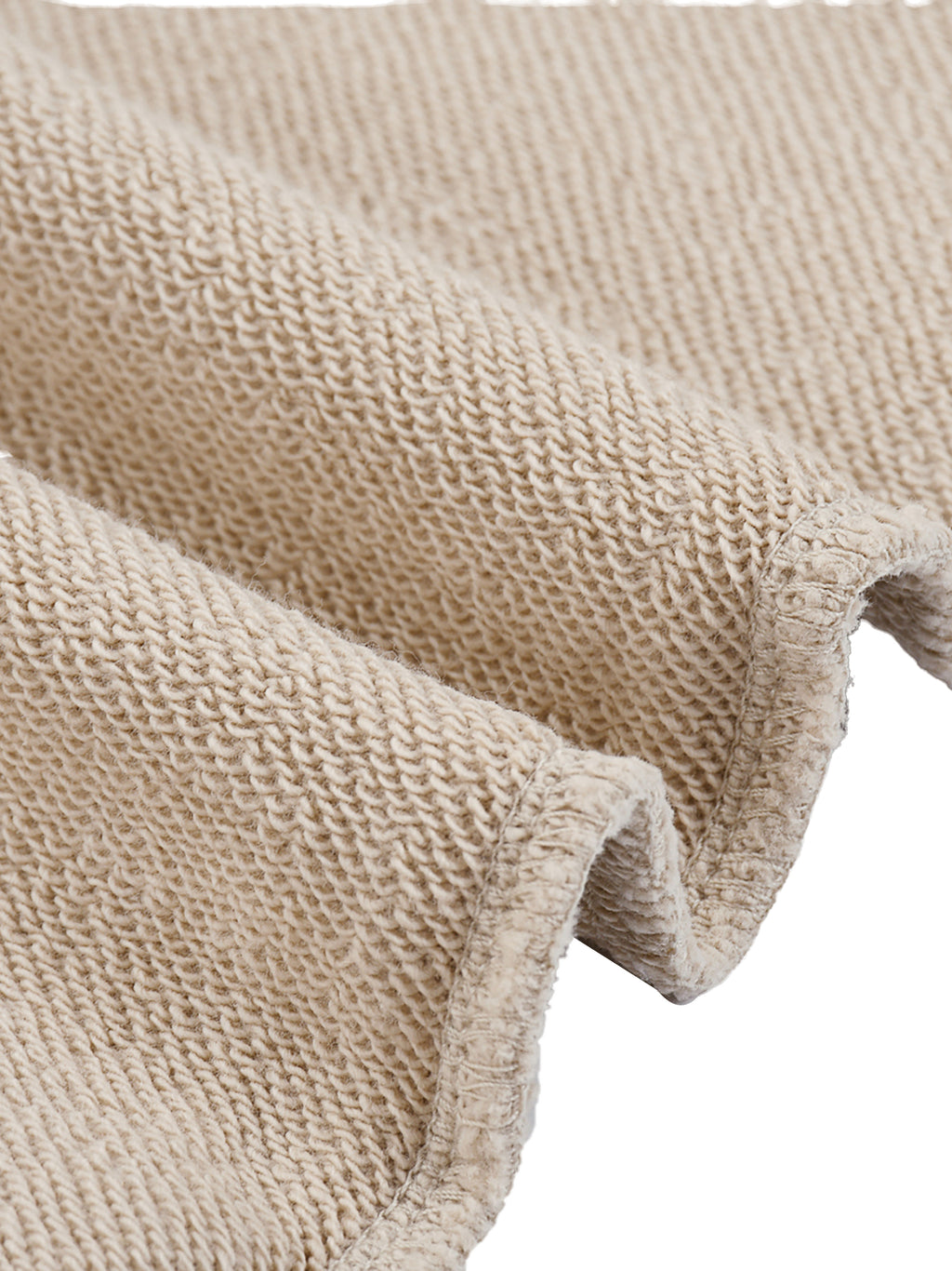 Close-up of vintage washed platinum fabric on VÉRON sweatshirt 1