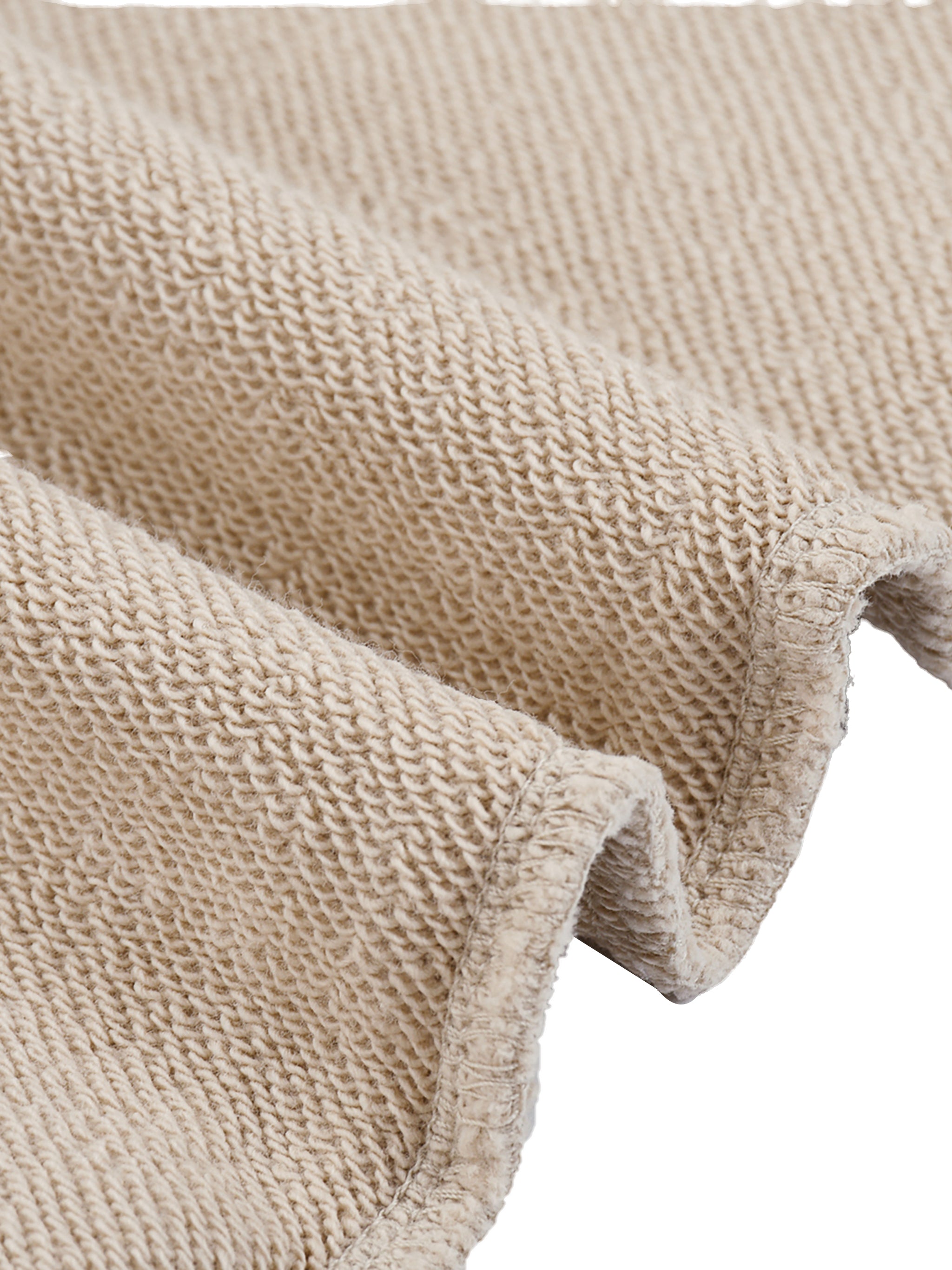 Close-up of vintage washed platinum fabric on VÉRON sweatshirt 1