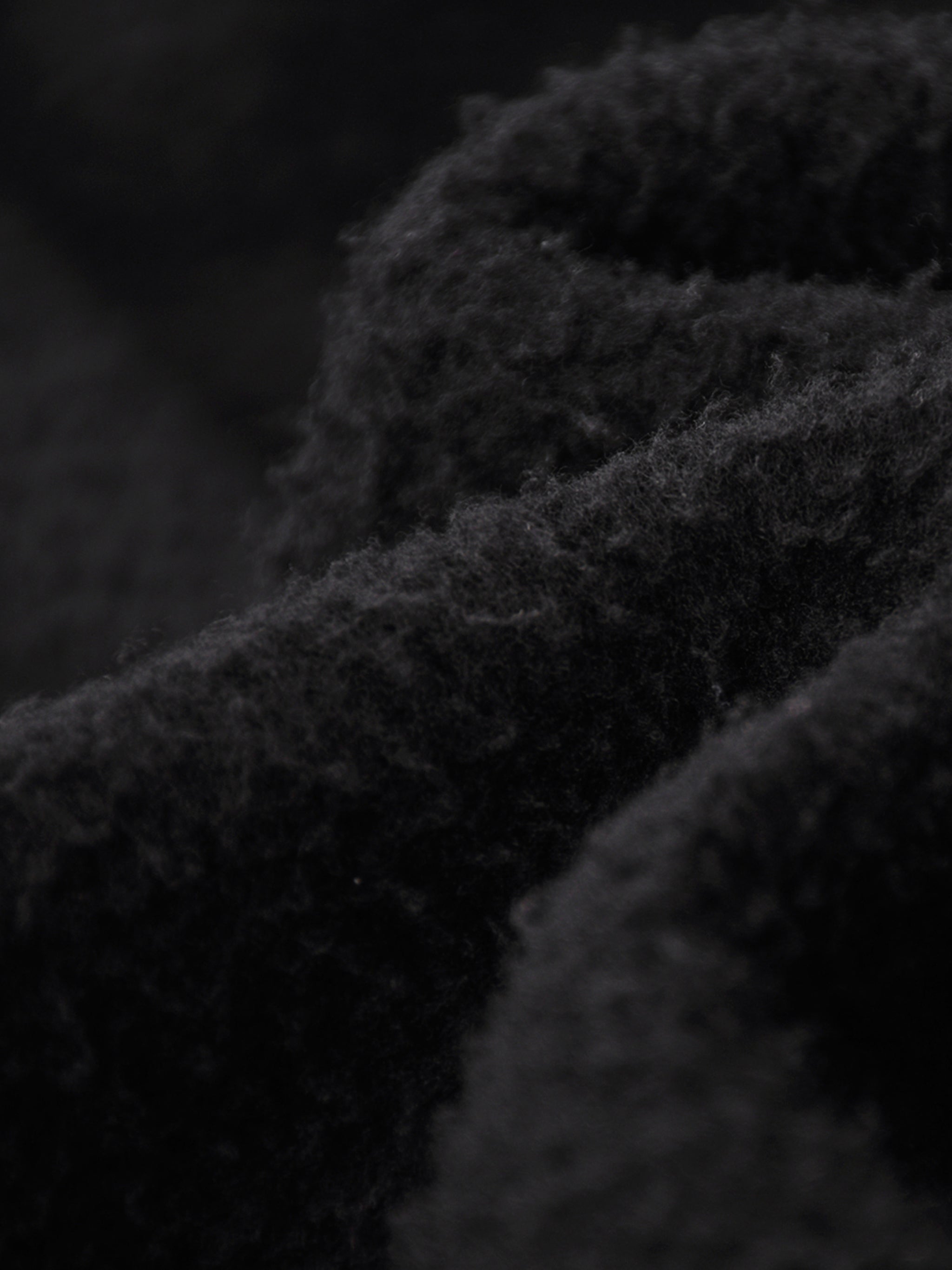 Close-up of textured black fabric