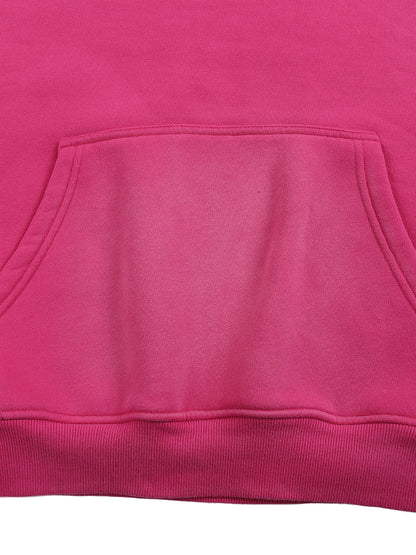 Close-up of a pink hoodie pocket on a white background