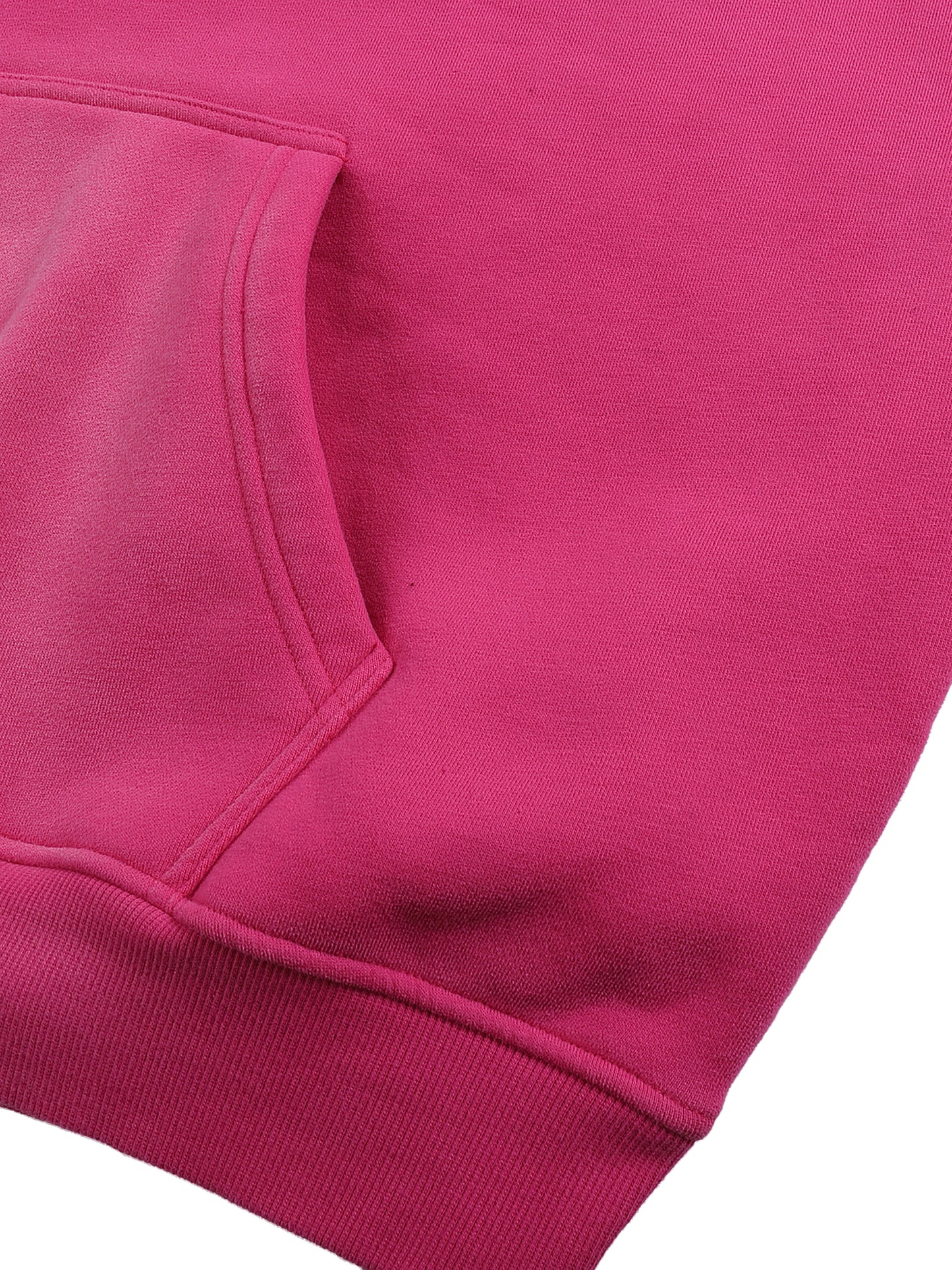 Close-up of a pink hoodie with a white background