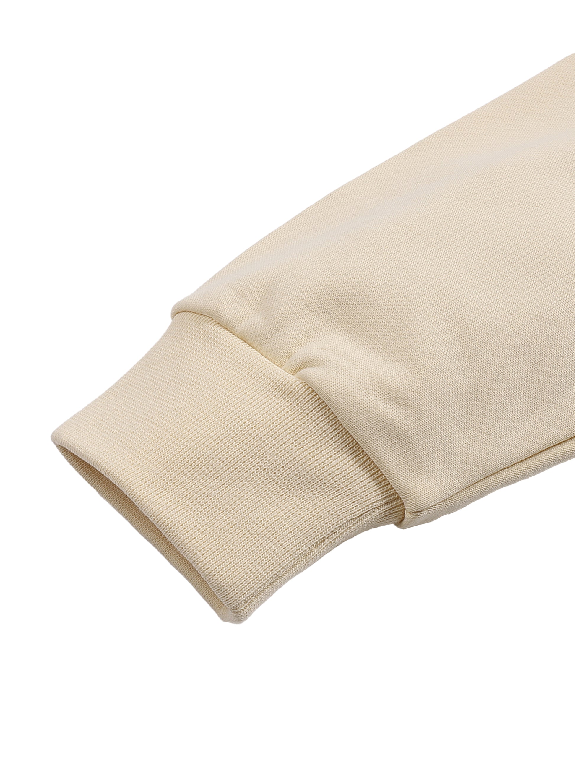 Close-up of a beige fabric sleeve on a white background