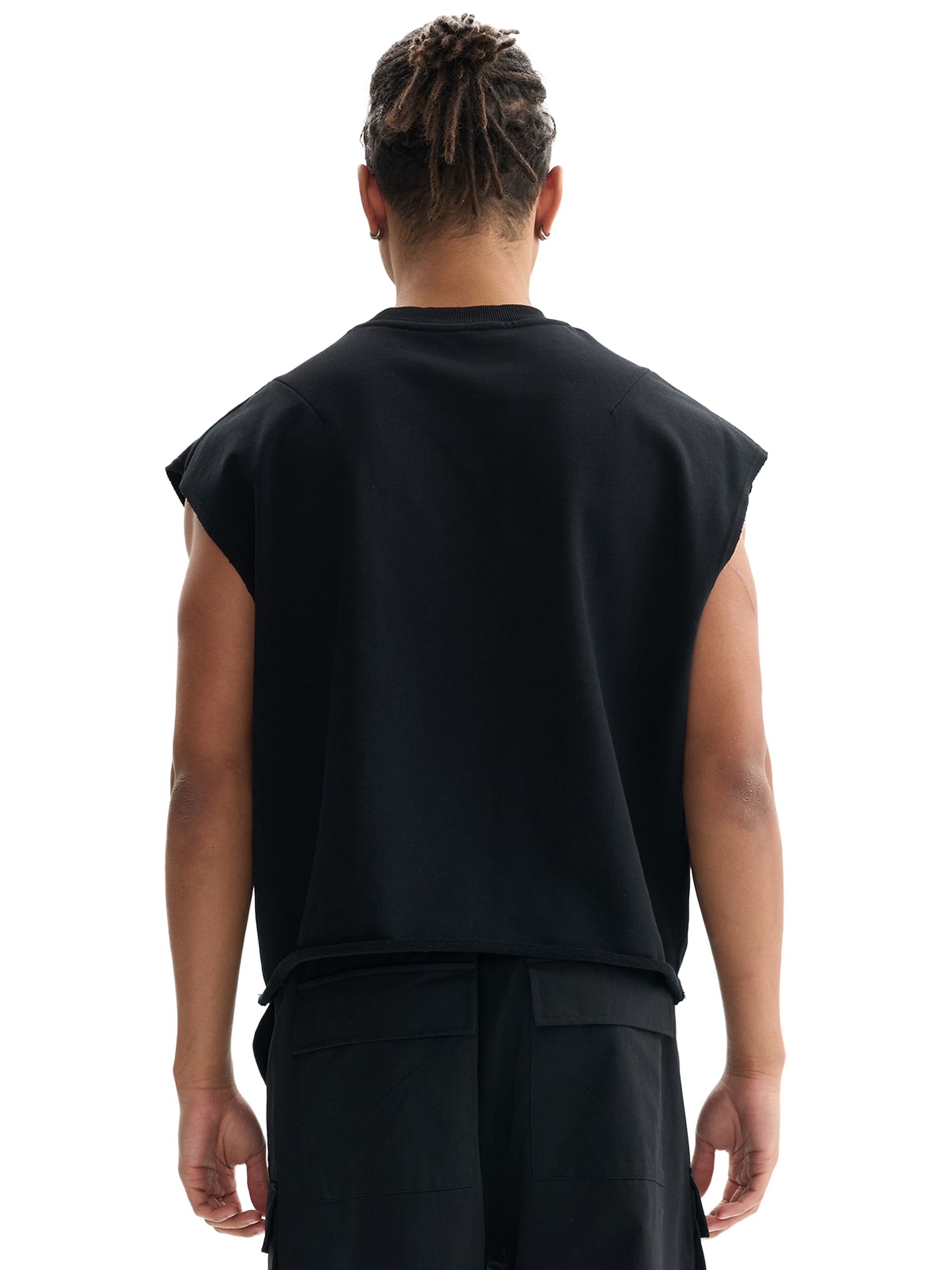 Back view of VÉRON oversized Terry Boxy Tank Top