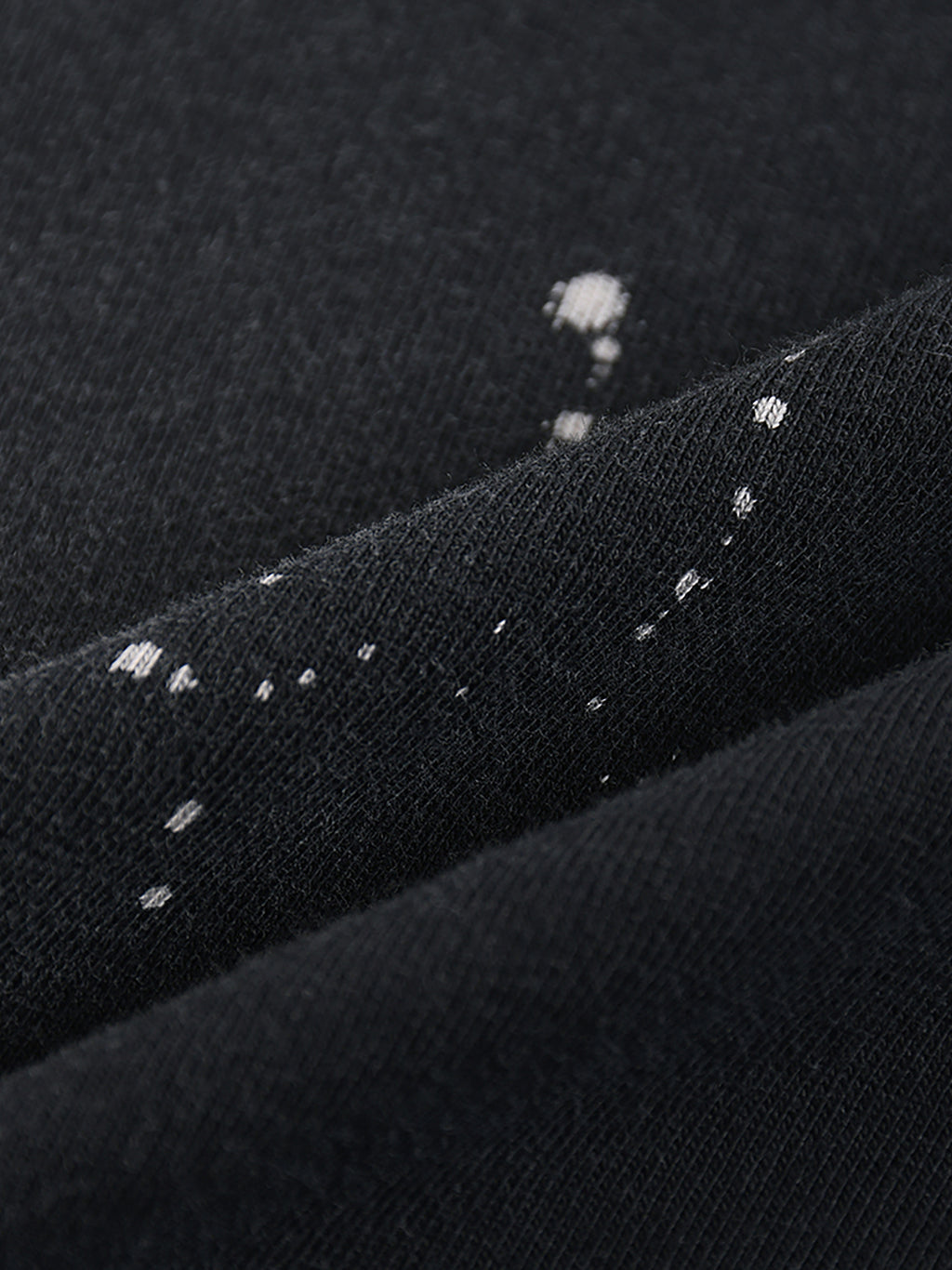 Close-up of black fabric with white speckles