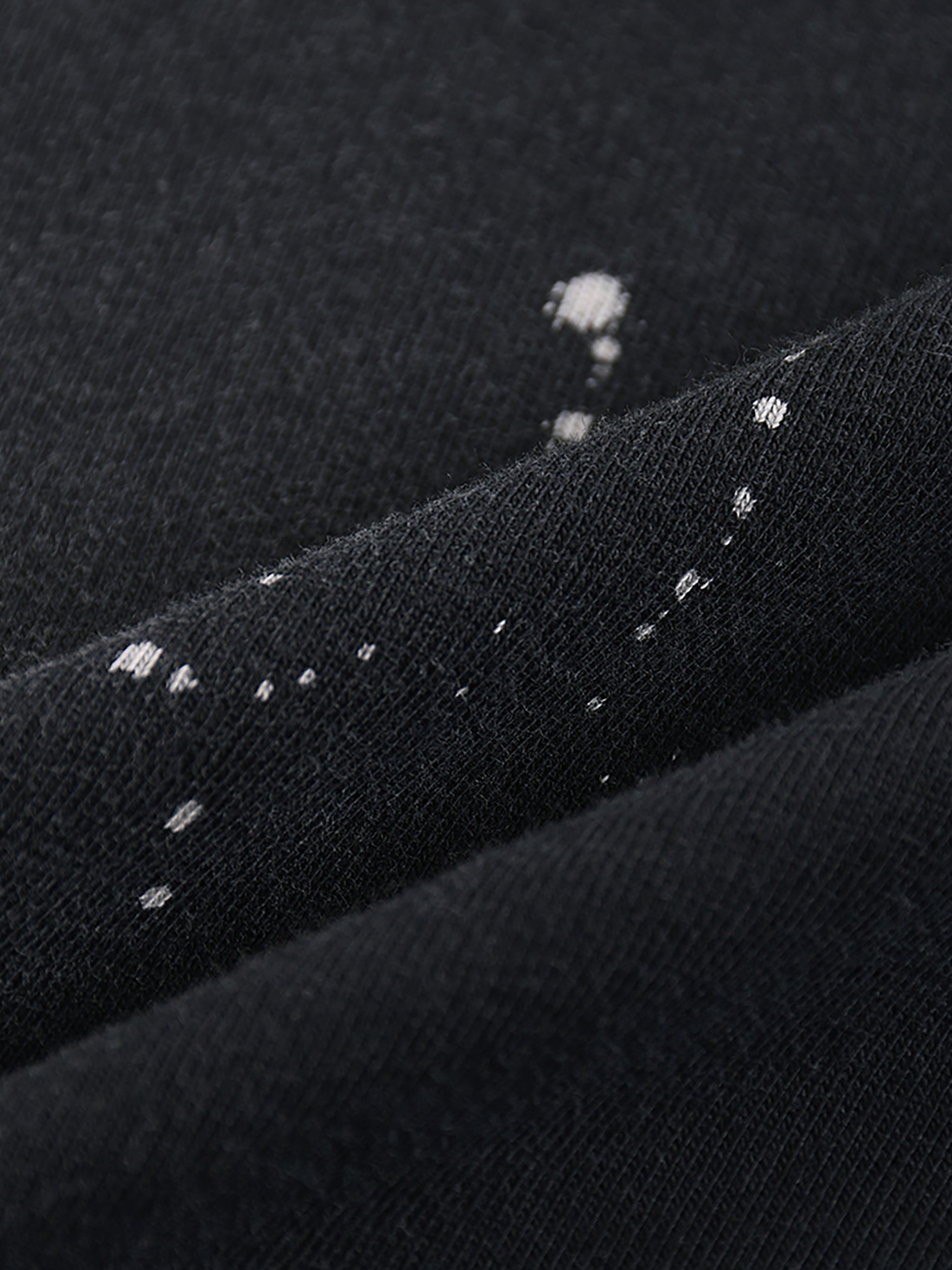 Close-up of black fabric with white speckles