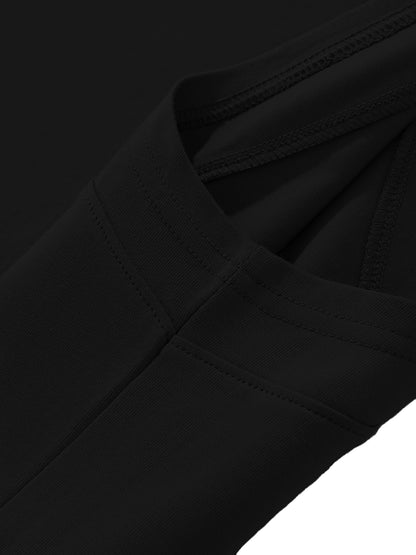 Close-up of a black shirt with a collar on a dark background