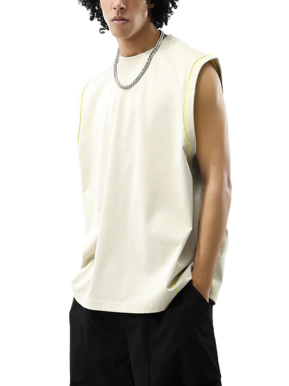 Model wearing VÉRON La Fille designer tank top streetwear outfit 3