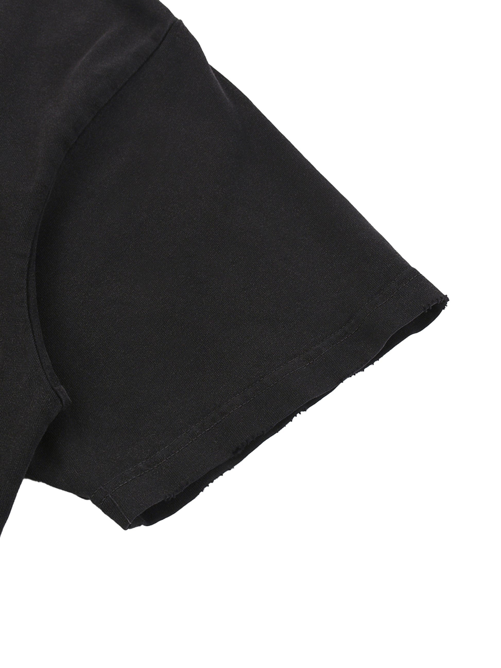 Close-up of a black sleeve on a white background