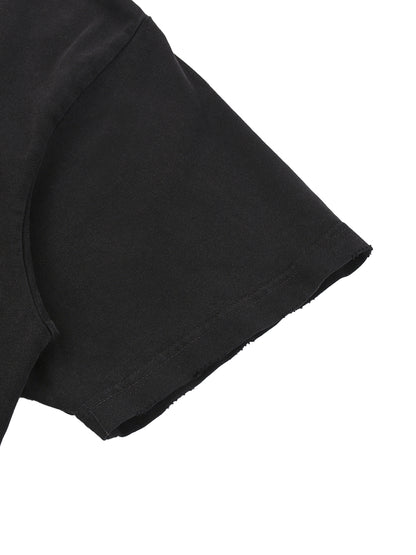 Close-up of a black sleeve on a white background