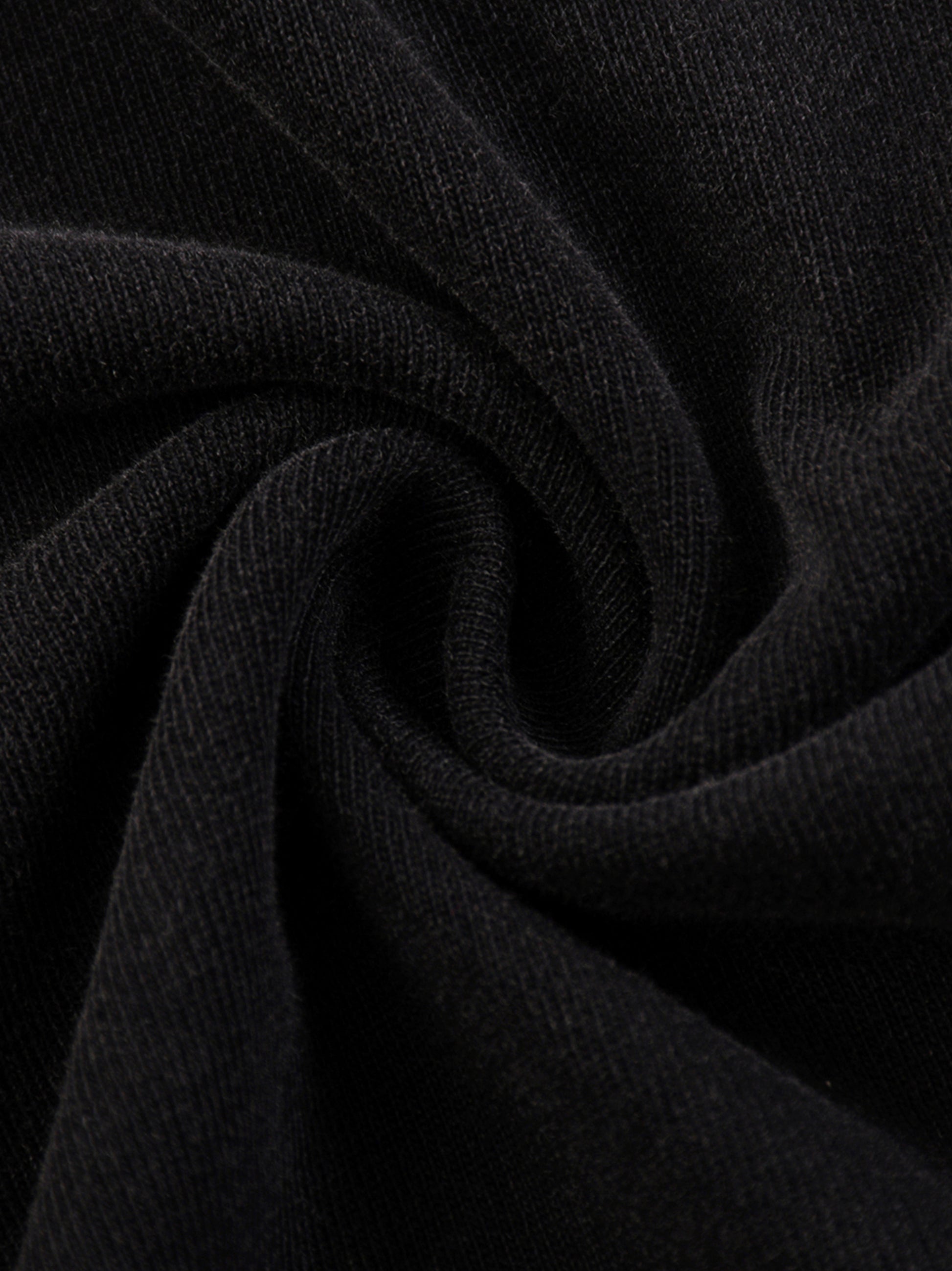 Close-up of black fabric with a textured pattern