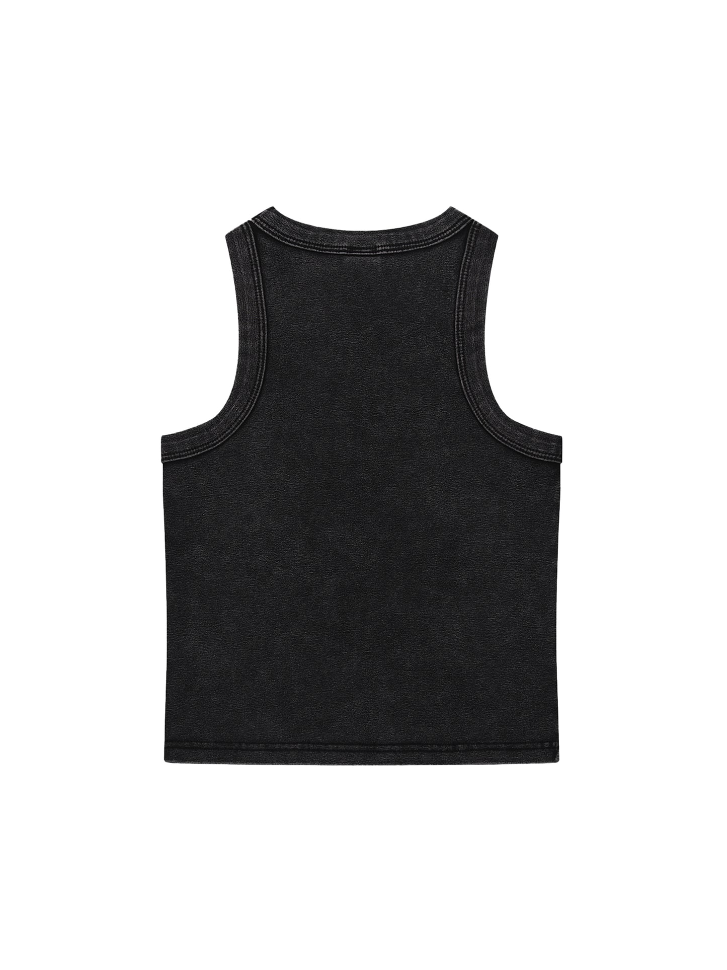 Back view of women’s washed tank top by VÉRON luxury streetwear