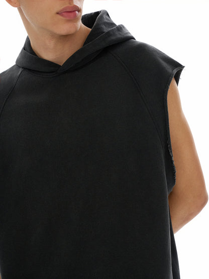 Model wearing VÉRON Rue Amour men’s tank top in urban streetwear style 5