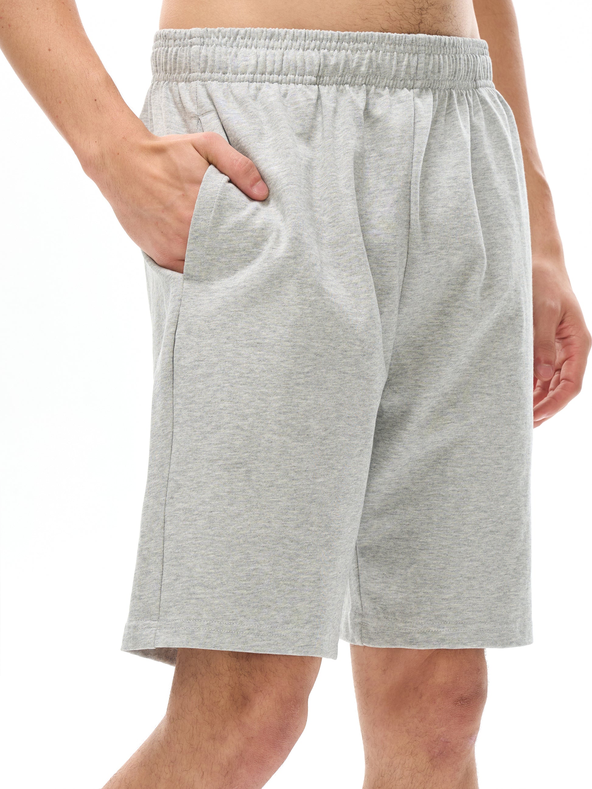 model wearing VÉRON Palatine unisex cotton shorts 1